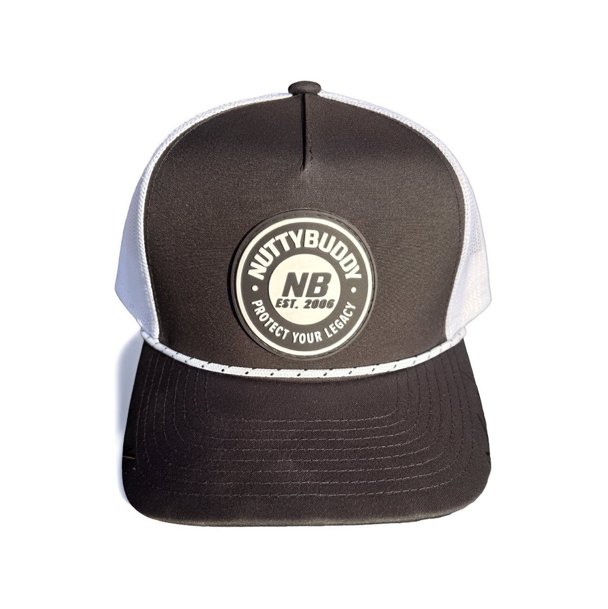 NuttyBuddy® Patch Trucker Rope Hat – Black / White